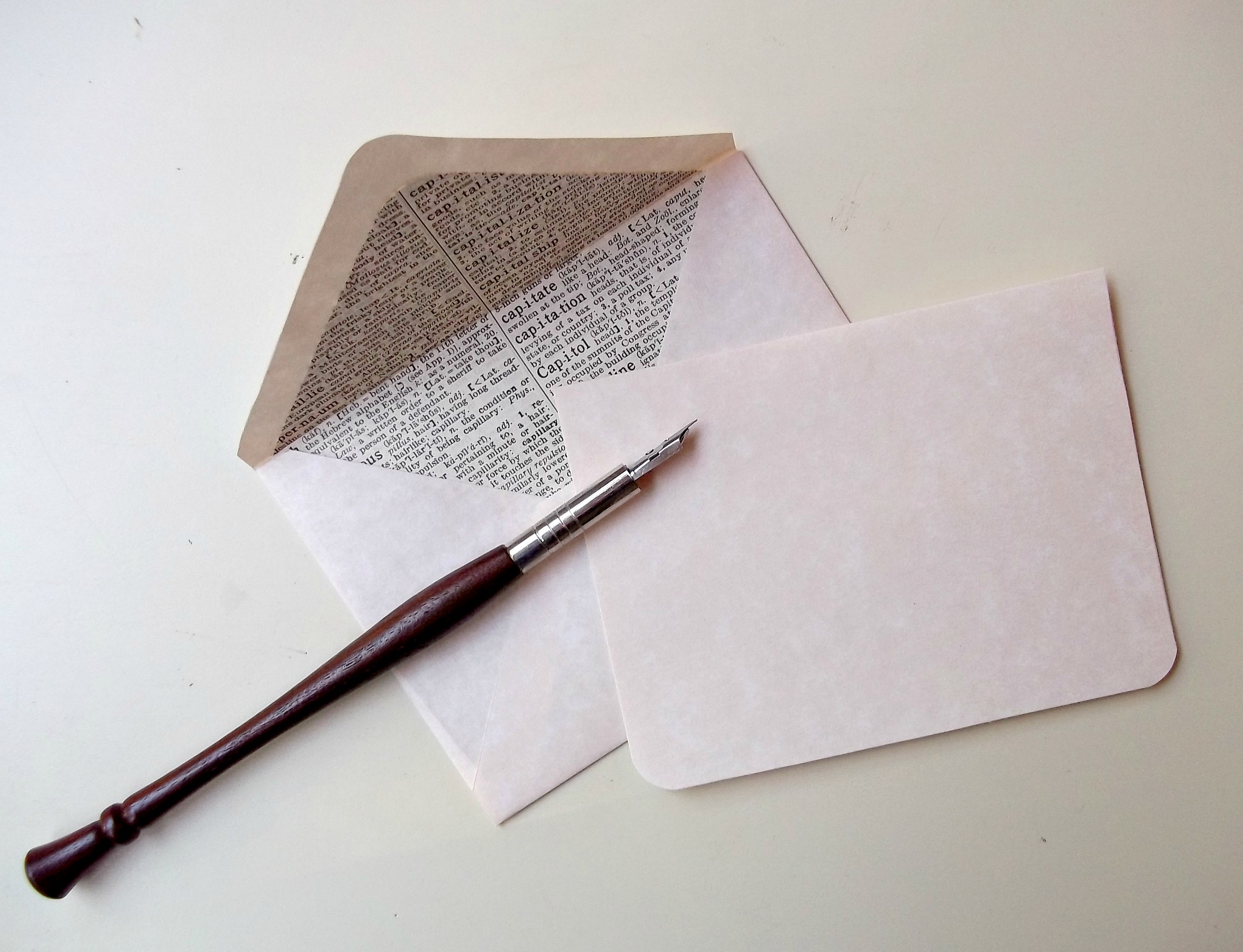 Word Notes Stationery Set Parchment Envelopes Lined With Upcycled